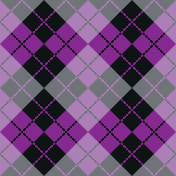 Argyle en púrpura y negro — Vector de stock