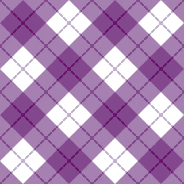 Plaid di pregiudizi in Viola e Bianco — Vettoriale Stock