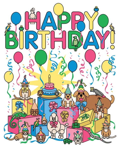 Urodziny Party zwierząt — Wektor stockowy