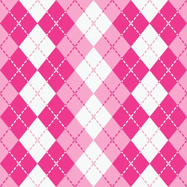 Gestrichelte Argyle in rosa und weiß — Stockvektor