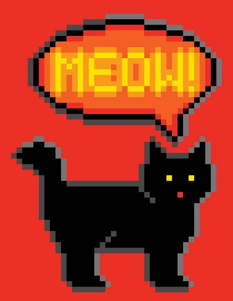 8-Bit Cat Meowing Stock Illustration