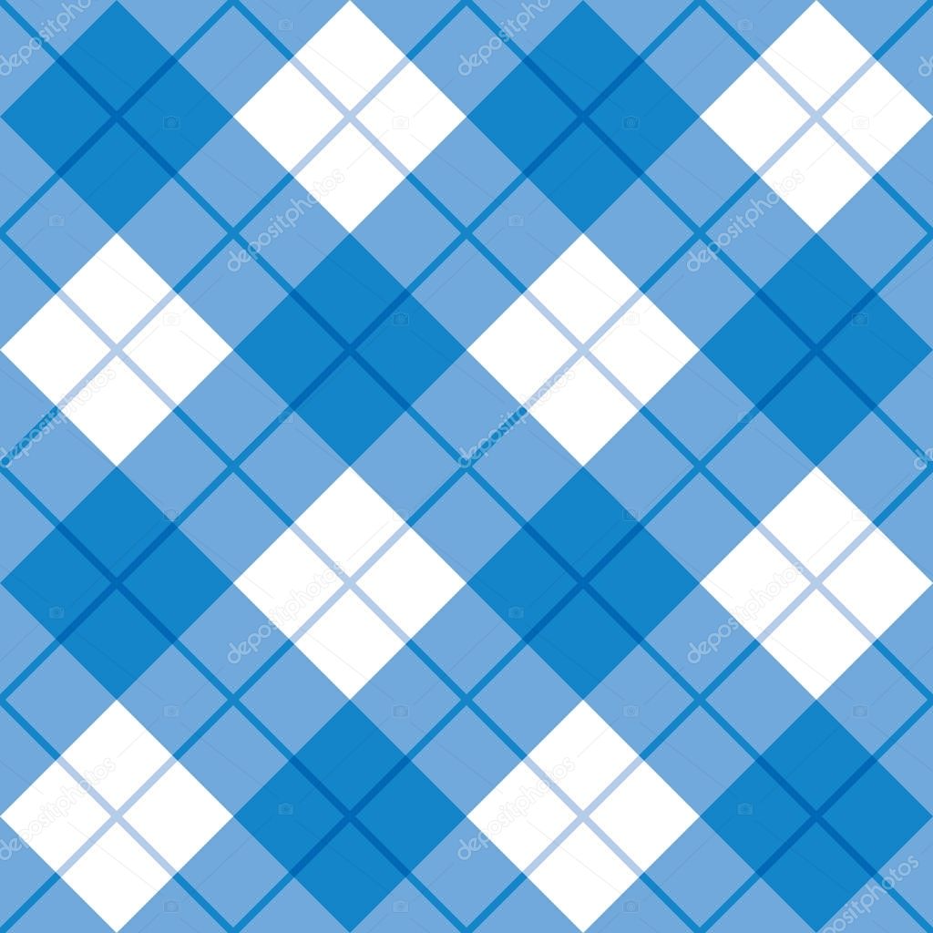 Bias Plaid in Blue and White