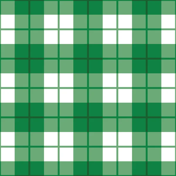 Patrón de cuadros rectos en verde y blanco — Vector de stock