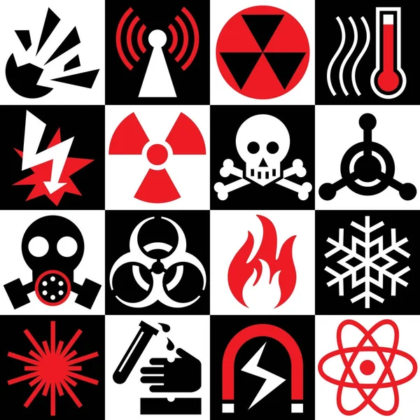 Hazard Warning Icons_Red-Black-White Vector Graphics