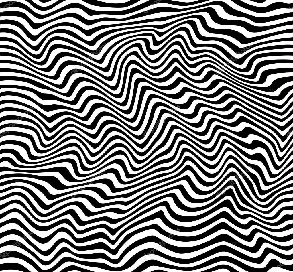 Op Art Stripes in Black and White