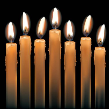 Seven Lighted Candles clipart