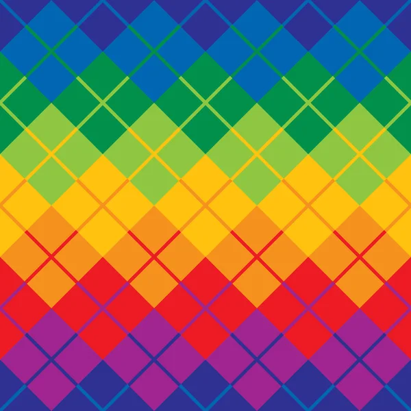 Regenboog Argyle patroon — Stockvector