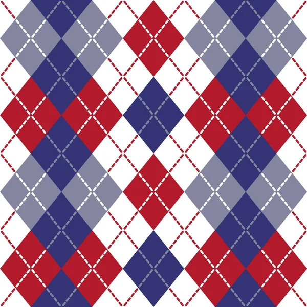 Patriottische Argyle patroon — Stockvector