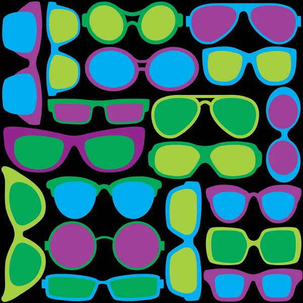 Muster Bunter Brillengestelle Kühlen Farben lizenzfreie Stockillustrationen