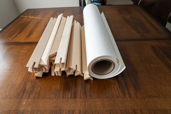 Roll of Fine Art Print Paper with Stretcher frames for print and framing photographs on Canvas