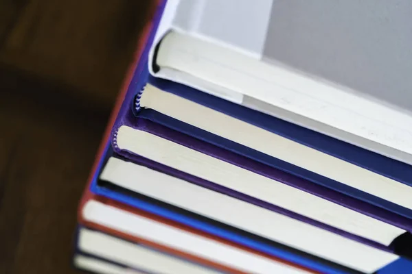 Stack of hardcover books in Library for reading — Stock fotografie