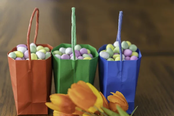 Easter Egg shaped candy in bags for Easter Egg Hunt