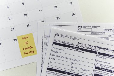 April 30 - Canada Tax Day . Deadline to sub,it Personal Income Tax Returns clipart