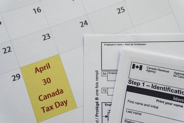 30 de abril - Dia do Imposto do Canadá. Prazo para sub, ele Retornos de imposto de renda pessoal — Fotografia de Stock