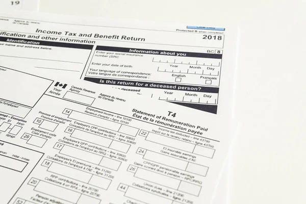 Kanada T1 ve T4 vergi formları