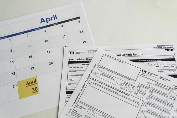 30 april - canada tax day. Abgabefrist für Einkommensteuererklärungen — Stockfoto