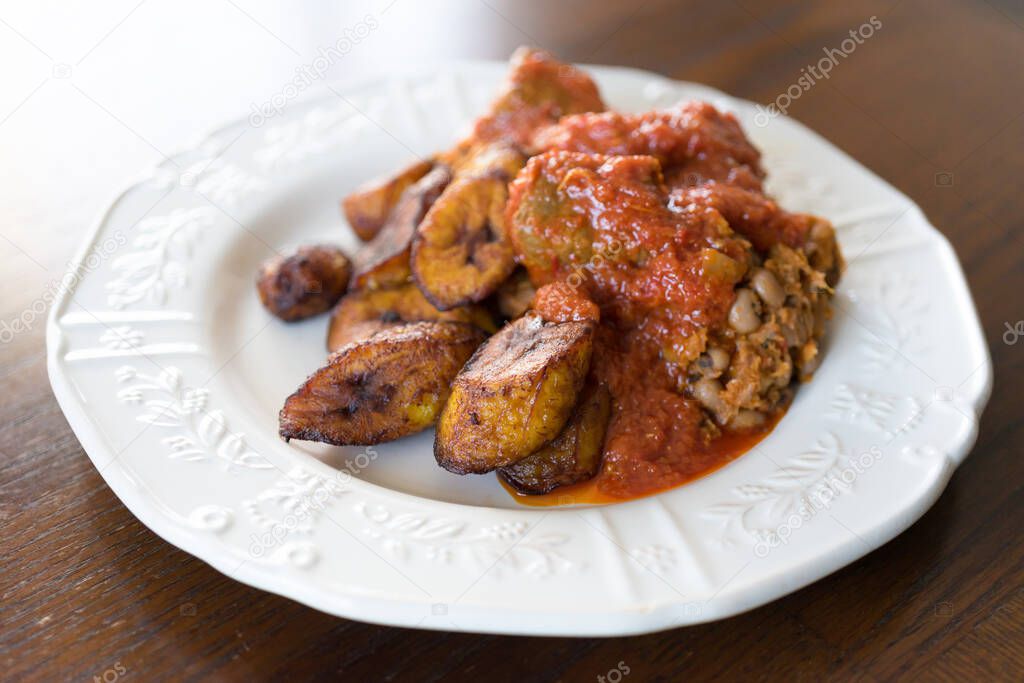 Nigerian Brown Bean Pottage with Fried Plantain