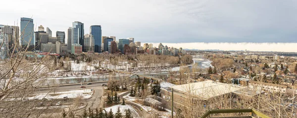 Calgary Alberta Innenstadt Geschäftsviertel-Panorama — Stockfoto