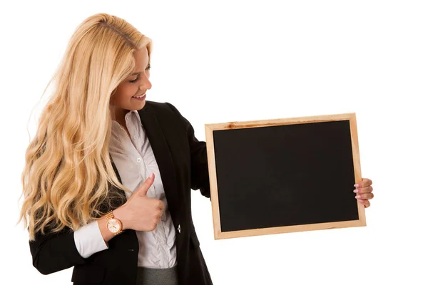 Boş Bir Holding Kadını Blackboard Öğretmen — Stok fotoğraf