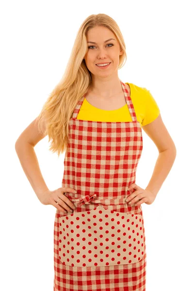 Jonge vrouw cook geïsoleerd op witte achtergrond — Stockfoto