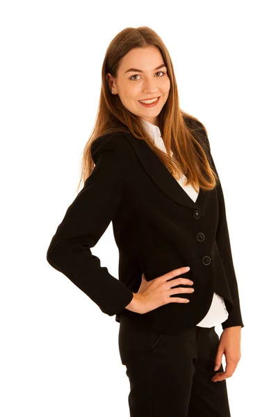 Attractive young business woman - corporative portrait isolated — Stock Photo, Image