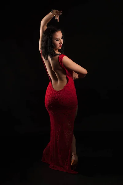 Krásná žena flamenco tanečnice studiové fotografie — Stock fotografie