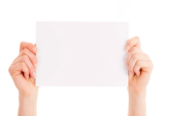 Placa branca - papel em branco com espaço de cópia para tekst adicional — Fotografia de Stock