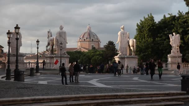 21. Νοέμβριος 2013: Ρώμη, Ιταλία. Piazza del Campidoglio — Αρχείο Βίντεο