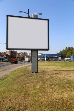 Boş billboard mockup reklam, şehir sokak arka plan için