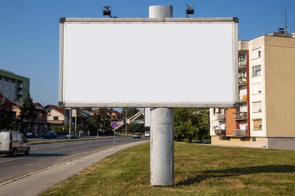 Пустий Billboard Макет Реклами Вулиці Міста Фону Стокове Фото