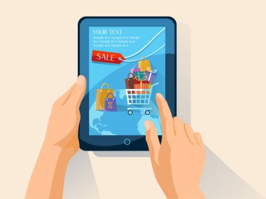 Konsept illüstrasyon e-ticaret ve online alışveriş