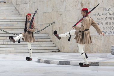 Atina, Yunanistan - 21 Eylül: Değiştirmeyi bekçi ceremon