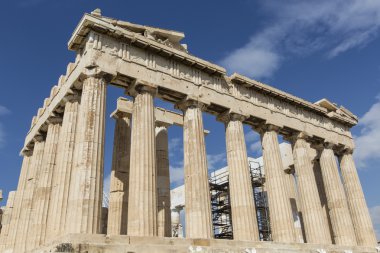 Atina - Yunanistan - Eylül 21,2016: Ac Parthenon Tapınağı