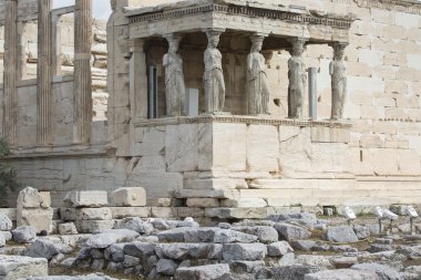 Atina - Yunanistan - Eylül 21,2016: Acropolis, A, Caryatides