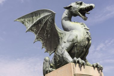 Ljubljana - Slovenya - 25 Eylül 2016 : Ejderha köprüsü 