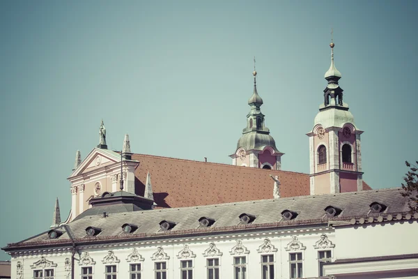 Ljubljana, Slovenya - 24 Eylül 2016:Franciscan Kilisesi — Stok fotoğraf