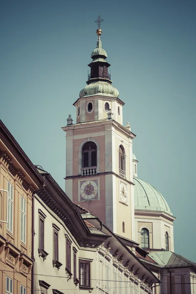 Ljubljana - Slovenya - 25 Eylül 2016: St. Nicholas Cathed — Stok fotoğraf