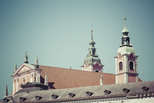 Ljubljana, Slovenya - 24 Eylül 2016:Franciscan Kilisesi — Stok fotoğraf