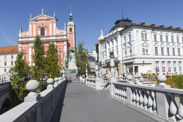 Ljubljana, slowenien - 24. september 2016: preseren square in lju — Stockfoto
