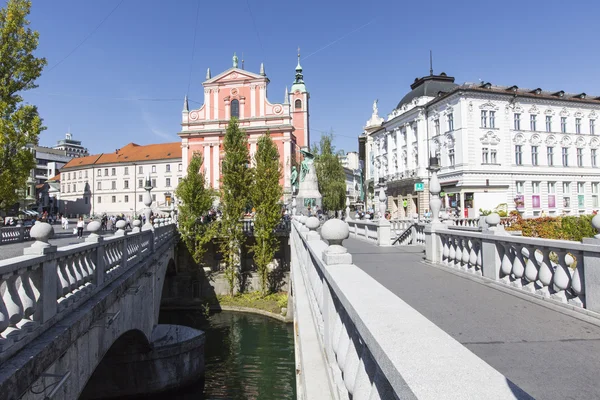 Ljubljana, slowenien - 24. september 2016: preseren square in lju — Stockfoto
