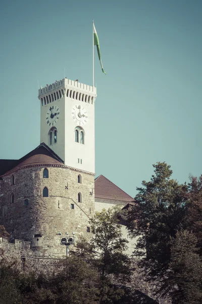 Ljubljana, Slovinsko - 24 září 2016: Lublaňský hrad, Slov — Stock fotografie