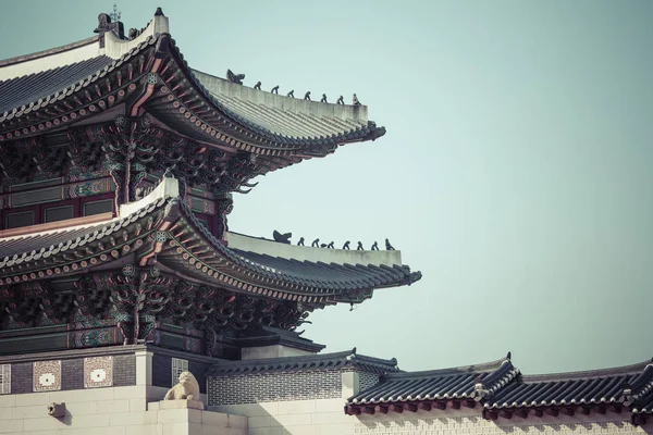 Gyeongbokgung Sarayı ayrıntıları. K geleneksel mimari — Stok fotoğraf