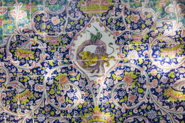 Tahran, Iran - 05 Ekim 2016: Mozaik duvar: Golestan PA eski