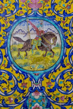 Tahran, Iran - 05 Ekim 2016: Mozaik duvar: Golestan PA eski
