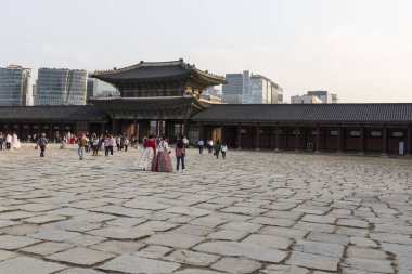 Seul - 21 Ekim 2016: Seoul, Kore Gyeongbokgung Sarayı