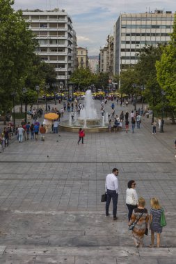 Atina - Yunanistan - Eylül 21,2016: Görünüm Syntagma Meydanı'nda