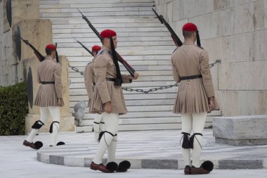 Atina, Yunanistan - 21 Eylül: Değiştirmeyi bekçi ceremon