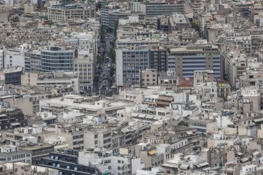 Atina, Yunanistan - 21 Eylül 2016: Atina, Gree havadan görünümü