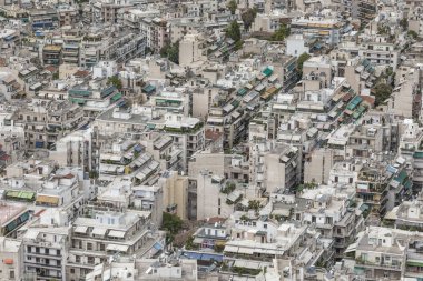 Atina, Yunanistan - 21 Eylül 2016: Atina, Gree havadan görünümü