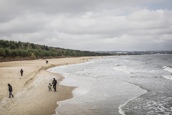 Mar Báltico y la costa del Golfo de Danzig en Polonia. Tiempo de otoño , —  Fotos de Stock